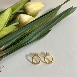 Gold Color Round Post Style Earrings